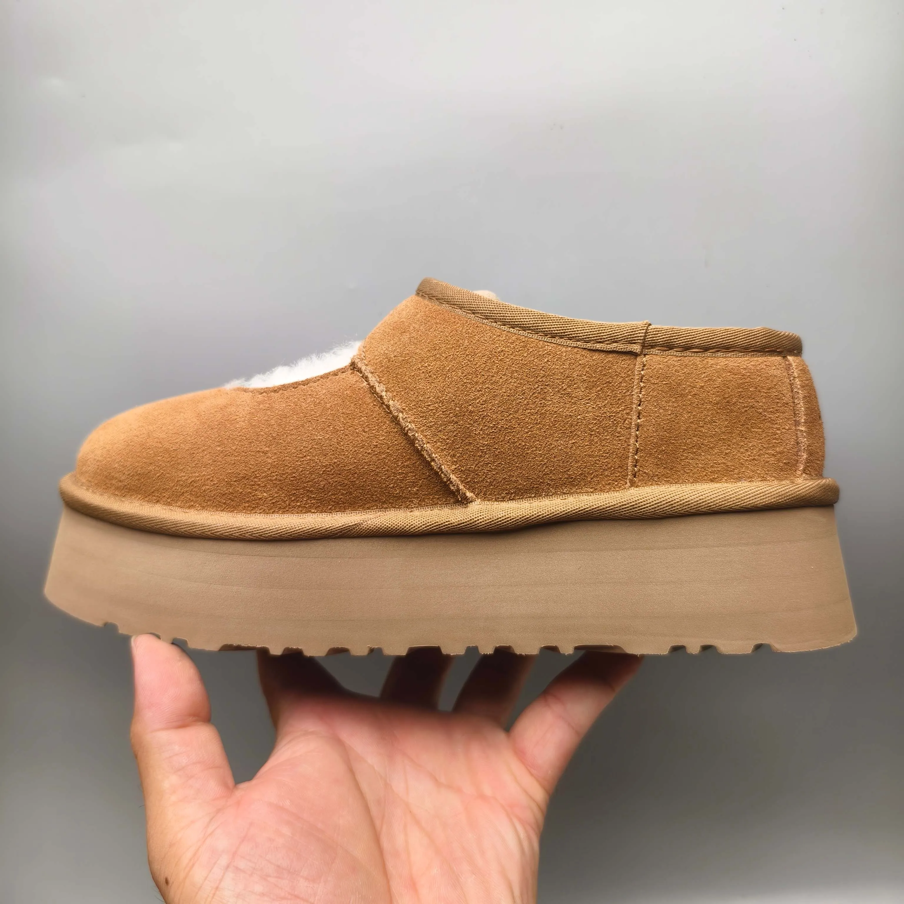 💰480 UGG sheepskin all-in-one snow boots 7612 Mary Jane thick-soled fashion women's shoes Color: Maroon Sand Matching size: 35-40